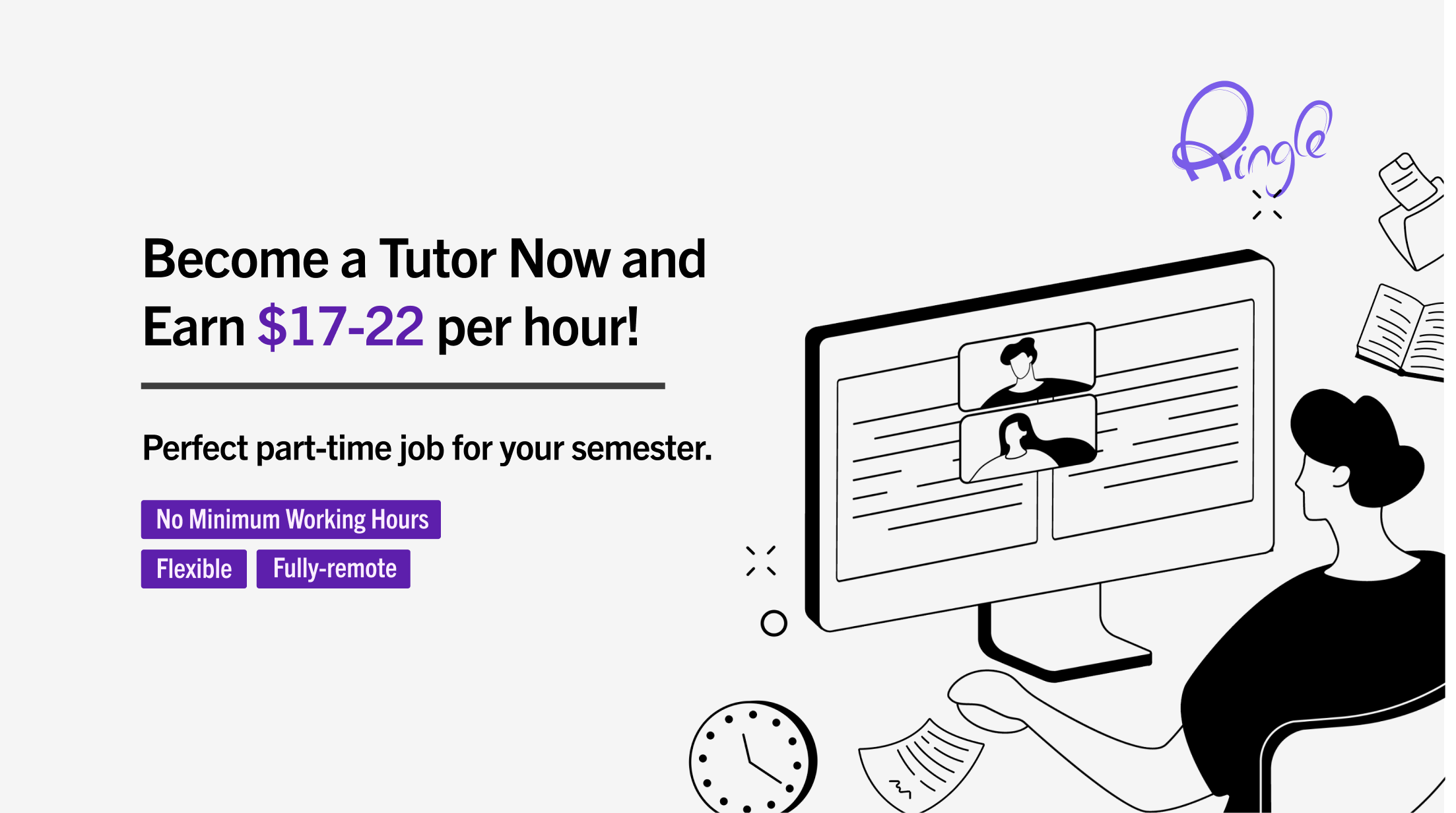 The picture ringletutor.com shows when its homepage is shared